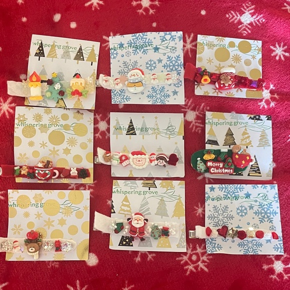 Christmas Hair Clips Set - Picture 1 of 11
